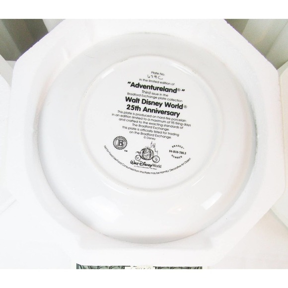 Adventureland, Walt Disney's 25th Anniverary Plate, Bradford Exchange, Vintage - Picture 2 of 3